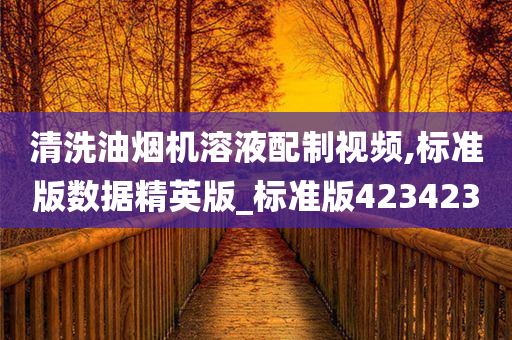 清洗油烟机溶液配制视频,标准版数据精英版_标准版423423