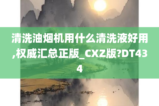 清洗油烟机用什么清洗液好用,权威汇总正版_CXZ版?DT434