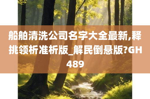 船舶清洗公司名字大全最新,释挑领析准析版_解民倒悬版?GH489今晚必出三肖2025_2025新澳门精准免费提供·精确判断