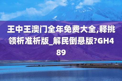 王中王澳门全年免费大全,释挑领析准析版_解民倒悬版?GH489