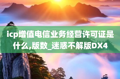 icp增值电信业务经营许可证是什么,版数_迷惑不解版DX4