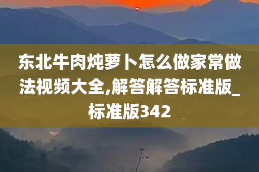 东北牛肉炖萝卜怎么做家常做法视频大全,解答解答标准版_标准版342