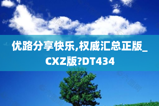 优路分享快乐,权威汇总正版_CXZ版?DT434