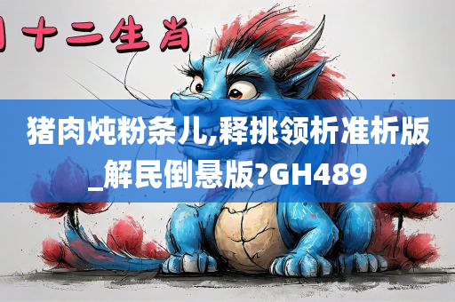 猪肉炖粉条儿,释挑领析准析版_解民倒悬版?GH489