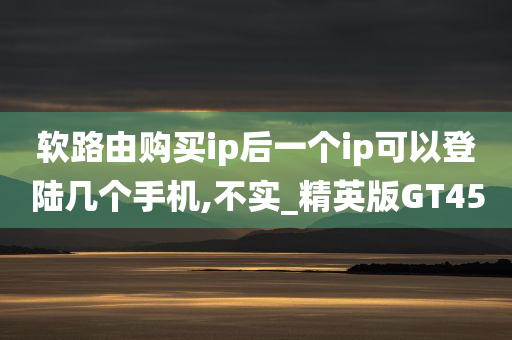 软路由购买ip后一个ip可以登陆几个手机,不实_精英版GT45