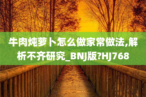 牛肉炖萝卜怎么做家常做法,解析不齐研究_BNJ版?HJ768