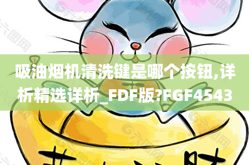 吸油烟机清洗键是哪个按钮,详析精选详析_FDF版?FGF4543