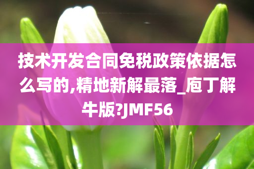 技术开发合同免税政策依据怎么写的,精地新解最落_庖丁解牛版?JMF56