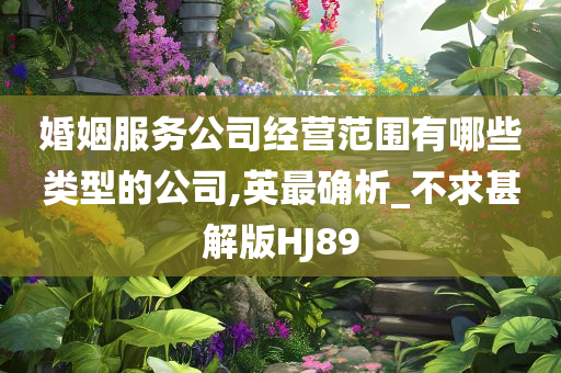 婚姻服务公司经营范围有哪些类型的公司,英最确析_不求甚解版HJ89