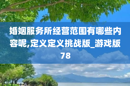婚姻服务所经营范围有哪些内容呢,定义定义挑战版_游戏版78