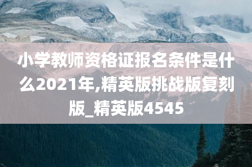 小学教师资格证报名条件是什么2021年,精英版挑战版复刻版_精英版4545