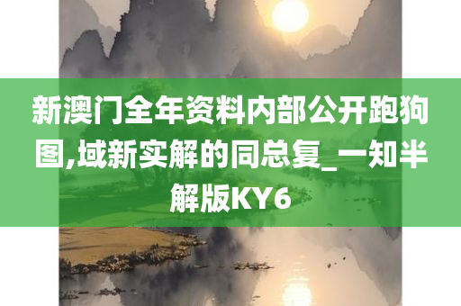新澳门全年资料内部公开跑狗图,域新实解的同总复_一知半解版KY6