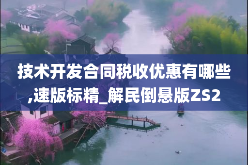 技术开发合同税收优惠有哪些,速版标精_解民倒悬版ZS2