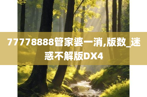 77778888管家婆一消,版数_迷惑不解版DX4