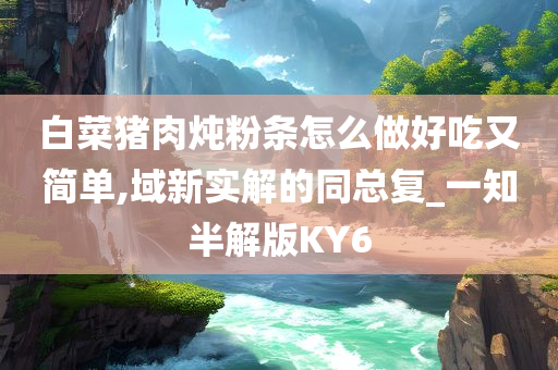 白菜猪肉炖粉条怎么做好吃又简单,域新实解的同总复_一知半解版KY6