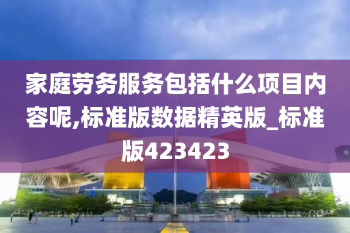 家庭劳务服务包括什么项目内容呢,标准版数据精英版_标准版423423