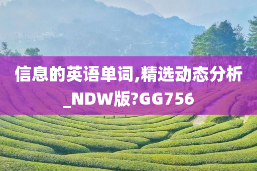 信息的英语单词,精选动态分析_NDW版?GG756