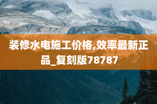 装修水电施工价格,效率最新正品_复刻版78787