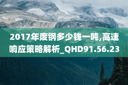 2017年废钢多少钱一吨,高速响应策略解析_QHD91.56.23