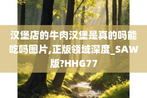 汉堡店的牛肉汉堡是真的吗能吃吗图片,正版领域深度_SAW版?HHG77