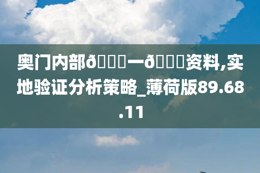 奥门内部??一??资料,实地验证分析策略_薄荷版89.68.11