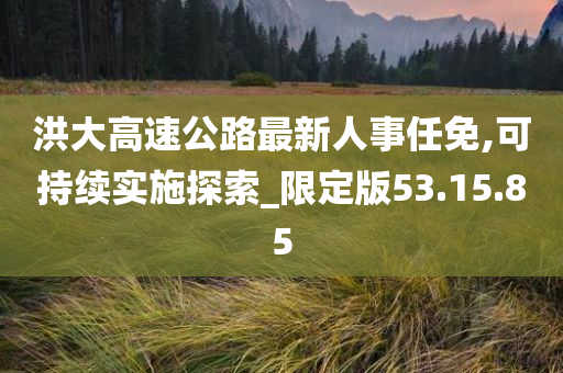 洪大高速公路最新人事任免,可持续实施探索_限定版53.15.85