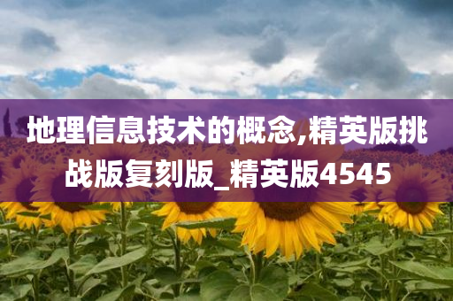 地理信息技术的概念,精英版挑战版复刻版_精英版4545