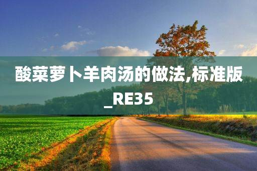 酸菜萝卜羊肉汤的做法,标准版_RE35
