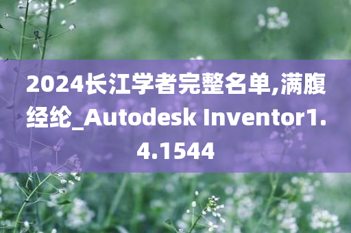 2024长江学者完整名单,满腹经纶_Autodesk Inventor1.4.1544