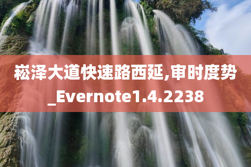 崧泽大道快速路西延,审时度势_Evernote1.4.2238
