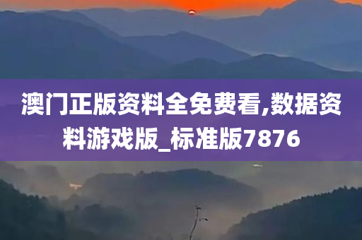 澳门正版资料全免费看,数据资料游戏版_标准版7876