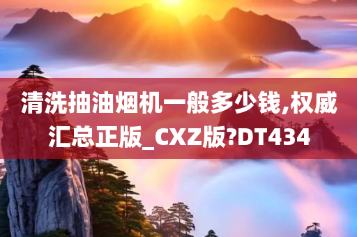 清洗抽油烟机一般多少钱,权威汇总正版_CXZ版?DT434