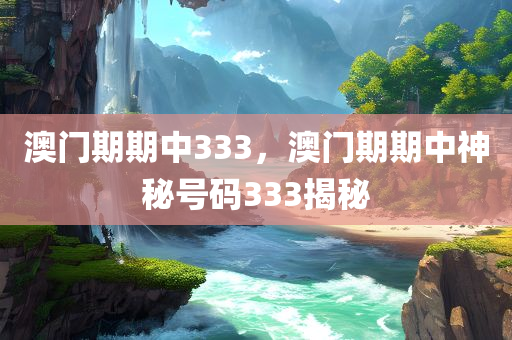 澳门期期中333，澳门期期中神秘号码333揭秘