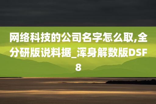 网络科技的公司名字怎么取,全分研版说料据_浑身解数版DSF8
