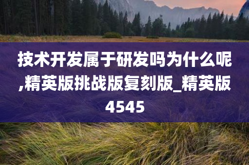 技术开发属于研发吗为什么呢,精英版挑战版复刻版_精英版4545