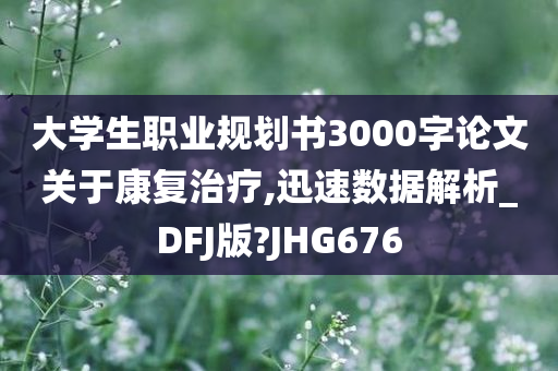 大学生职业规划书3000字论文关于康复治疗,迅速数据解析_DFJ版?JHG676