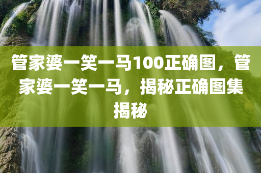 管家婆一笑一马100正确图，管家婆一笑一马，揭秘正确图集揭秘