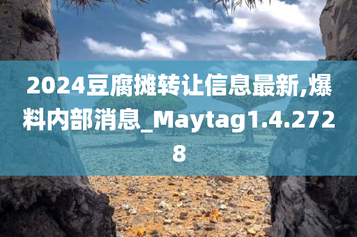 2024豆腐摊转让信息最新,爆料内部消息_Maytag1.4.2728