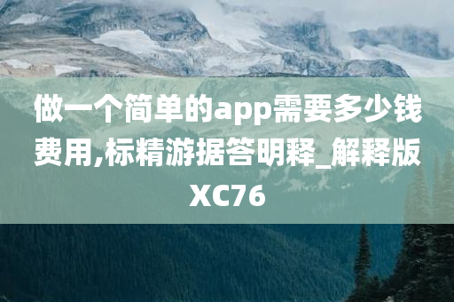 做一个简单的app需要多少钱费用,标精游据答明释_解释版XC76