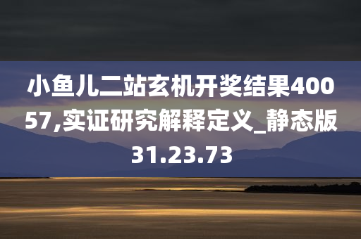 小鱼儿二站玄机开奖结果40057,实证研究解释定义_静态版31.23.73