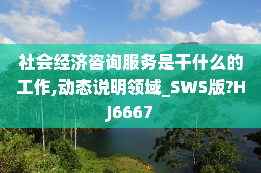 社会经济咨询服务是干什么的工作,动态说明领域_SWS版?HJ6667