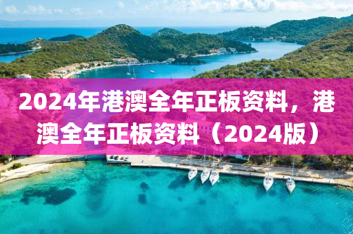 2024年港澳全年正板资料，港澳全年正板资料（2024版）