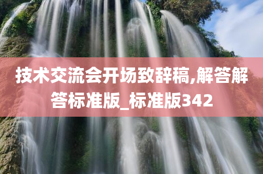 技术交流会开场致辞稿,解答解答标准版_标准版342
