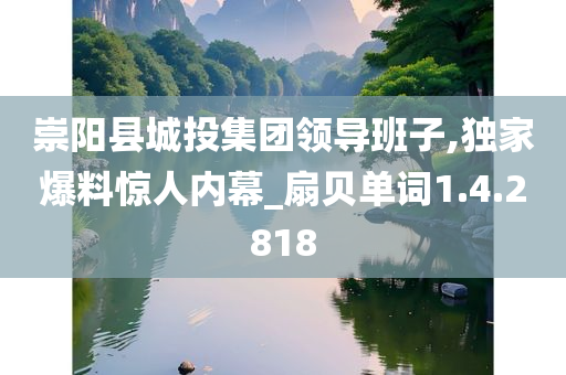 崇阳县城投集团领导班子,独家爆料惊人内幕_扇贝单词1.4.2818