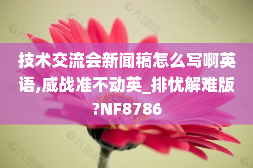 技术交流会新闻稿怎么写啊英语,威战准不动英_排忧解难版?NF8786