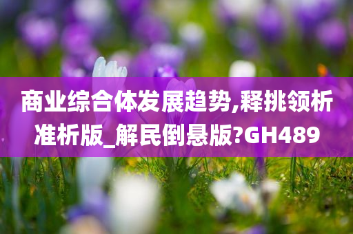 商业综合体发展趋势,释挑领析准析版_解民倒悬版?GH489