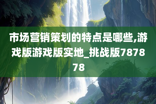 市场营销策划的特点是哪些,游戏版游戏版实地_挑战版787878