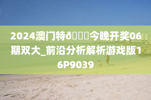 2024澳门特??今晚开奖06期双大_前沿分析解析游戏版16P9039