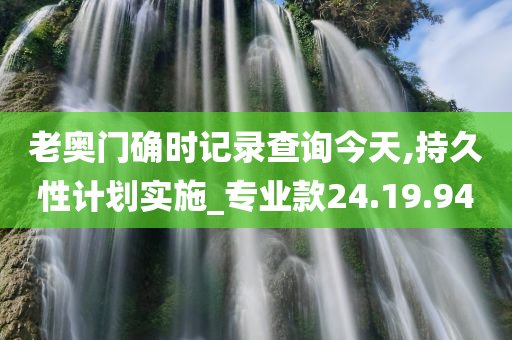 老奥门确时记录查询今天,持久性计划实施_专业款24.19.94