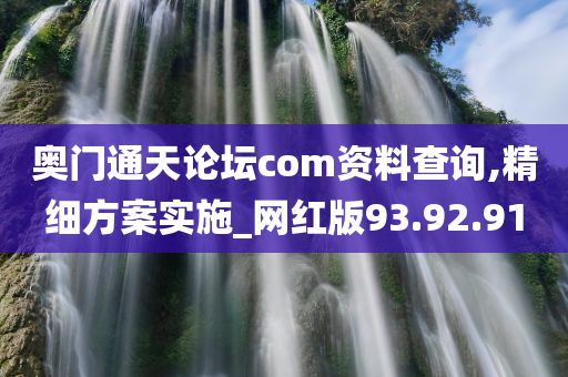 奥门通天论坛com资料查询,精细方案实施_网红版93.92.91